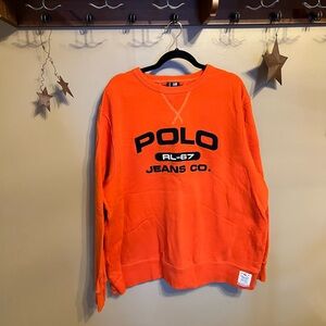 Vintage Polo Ralph Lauren RL-67 Orange Sweatshirt Size XL